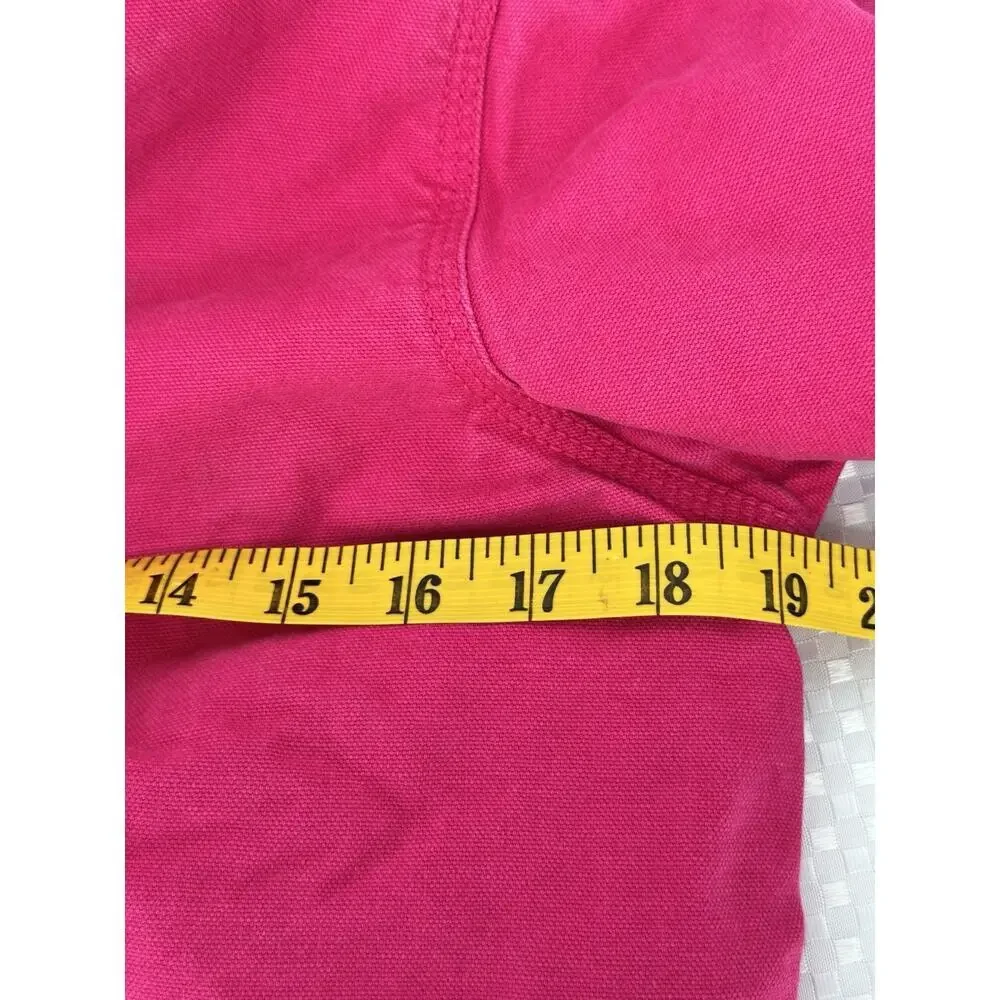 Pink Carhartt Duck Canvas Girls Sherpa Lined Coat/Jacket Youth Size M (10-12)